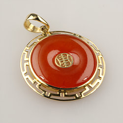 Gold-Disc-Cut-greek-key-red-Jade-pendant