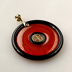 Gold-Disc-Cut-greek-key-onyx-red-Jade-pendant