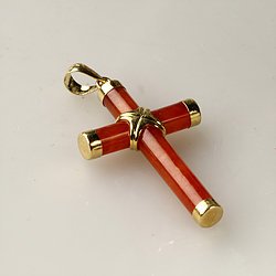 14K-GOLD-Cross-SMALL-red-jade-pendant