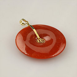 Round-Disc-GOOD-LUCK-red-jade-pendant