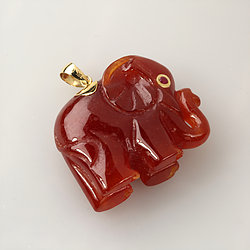 14k-gold-ruby-Elephant-red-jade-pendant